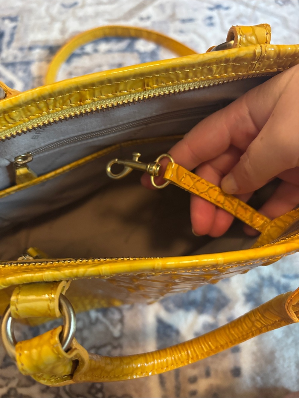 Brahmin Croc-Embossed Leather Crossbody with Strap - Picture 12 of 14